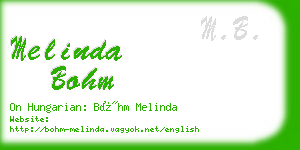 melinda bohm business card